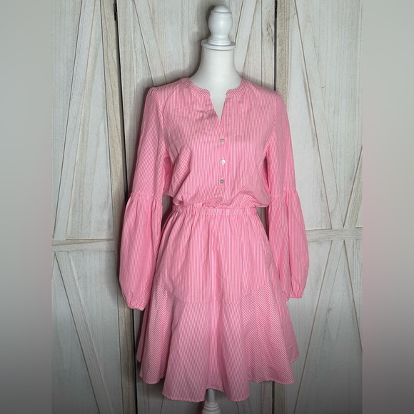 NWT Lilly Pulitzer Carla Harbor Striped Dress Roxie pink size 4 preppy flirty - Picture 2 of 13